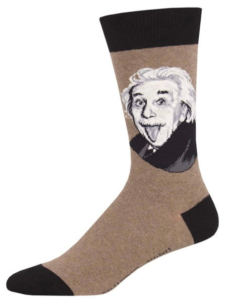 Men’s Einstein Portrait Socks Brown Heather