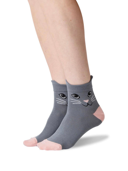 Women’s Cat Ears Anklet Socks Gray
