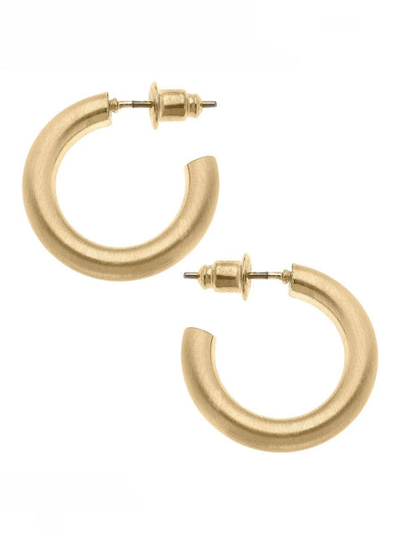 Célia Hoop Earrings in Satin Gold