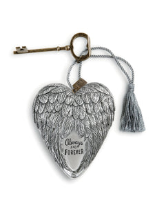 Always and Forever Sculpted Wings Art Heart