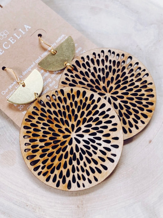 Fall Wood Earring Collection | Pomegranate Tiered Earrings