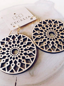 Round Wood Earring Collection | Mandala