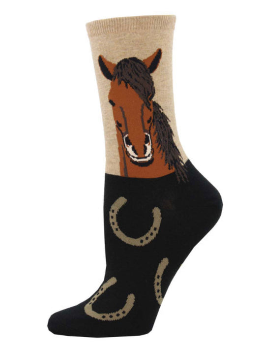 Women’s Horse Portrait Socks Hemp