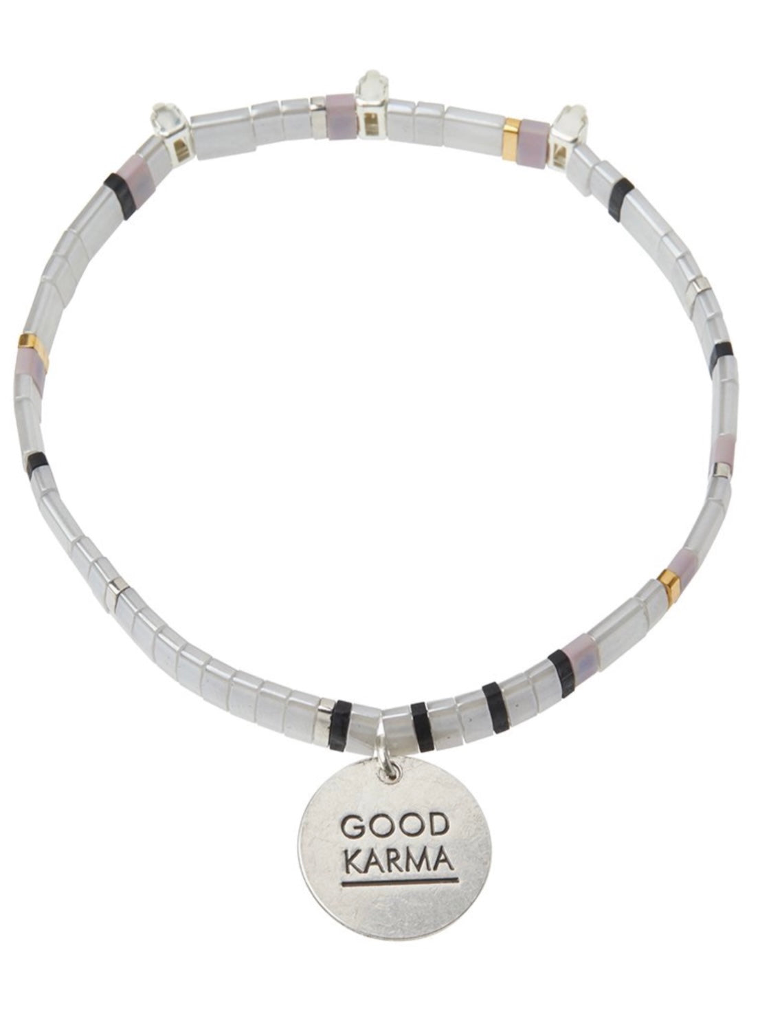 Good Karma Miyuki Charm Bracelet - Good Karma Cloud/Sparkle/Silver