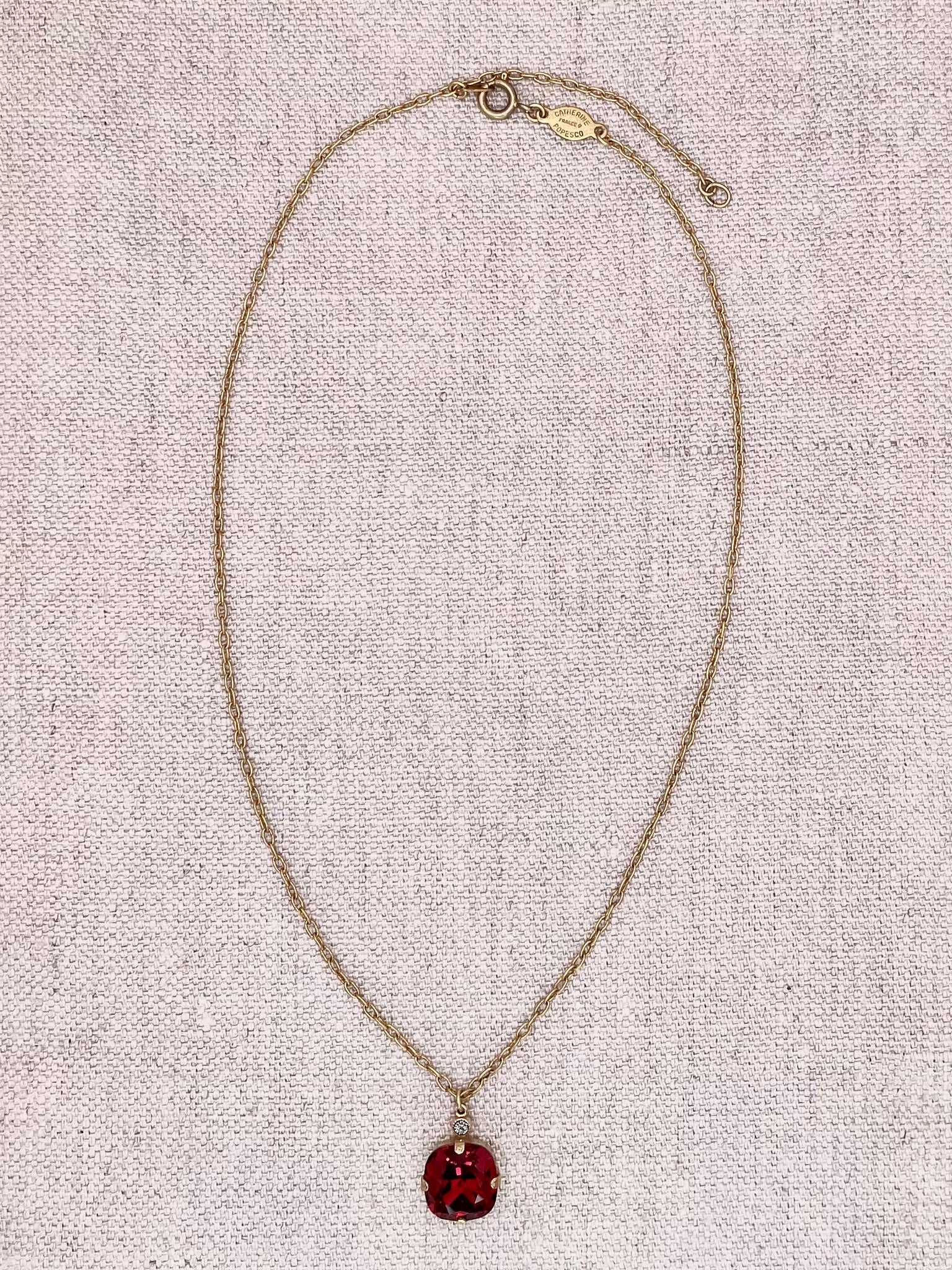Anne Necklace - Gold with Scarlet