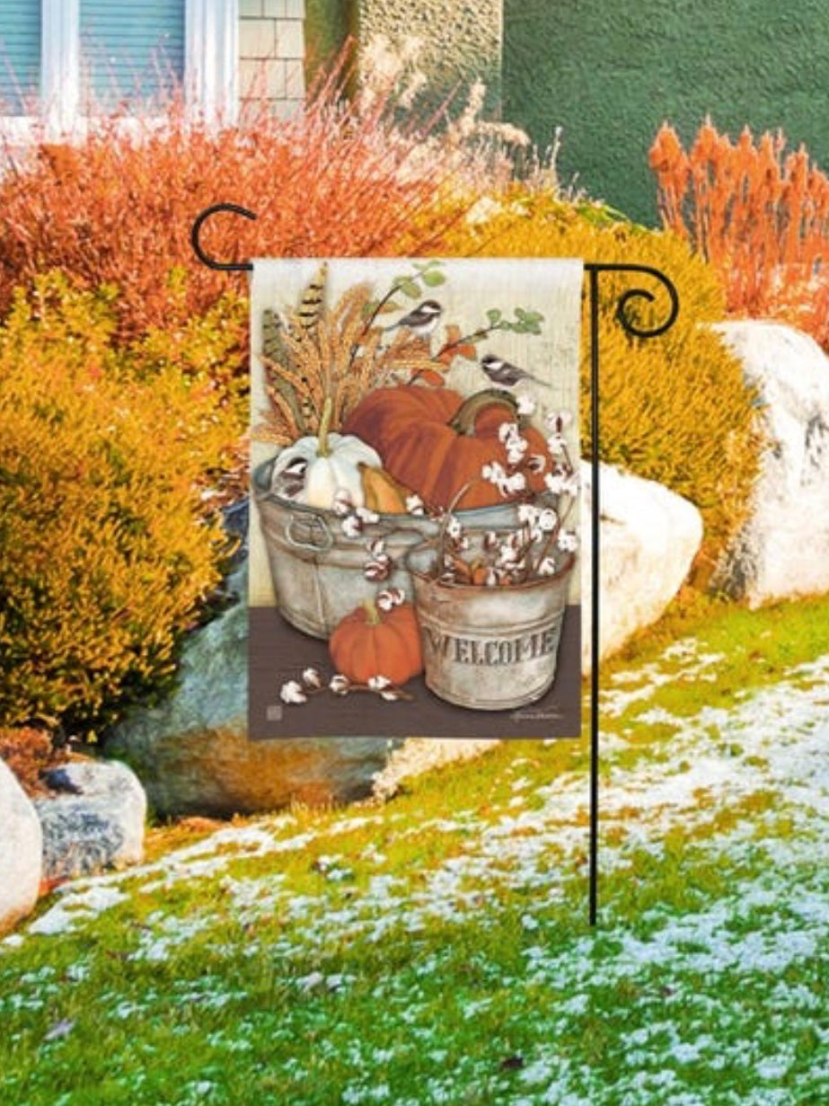 Farmhouse Pumpkins Garden Flag (Flag Stand Sold Separately)