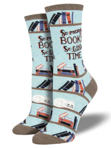 Women’s Time for a Good Book Socks Blue Heather