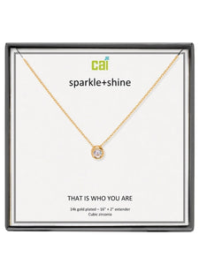 Gold Round Sparkle + Shine Necklace