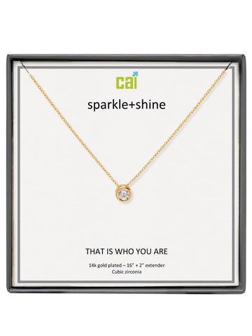 Gold Round Sparkle + Shine Necklace