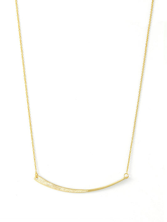 Studio Collection Partial Etched Bar Necklace (Gold)