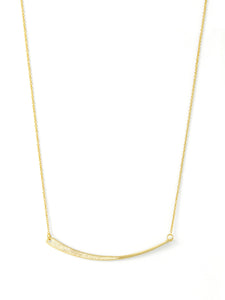 Studio Collection Partial Etched Bar Necklace (Gold)