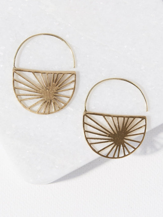 Brass Sunburst Earring