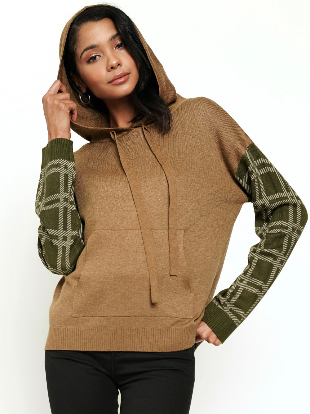 Mariam Plaid SV Hoodie - Brown