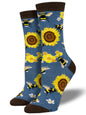 Women’s Bamboo Honey In The Bank Socks Blue Heather