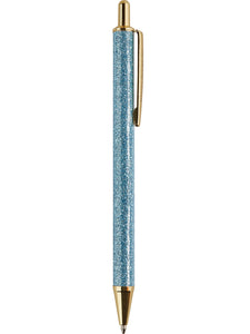 Blue Glitter Barrel Pen