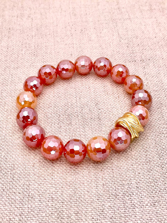 Tillie Bracelet - Gold Orange Jade