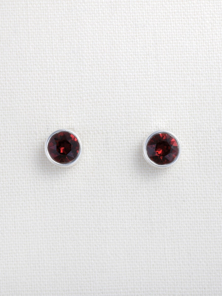 Simply Birthstone Earrings - January/Garnet