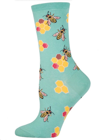 Women’s Busy Bees Socks Seafoam