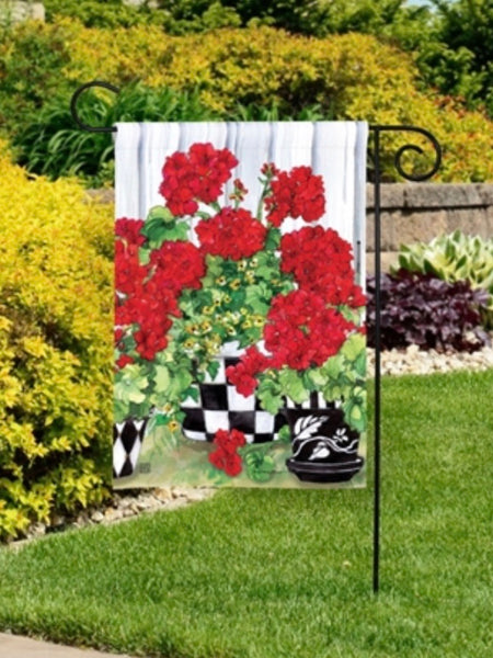 Geranium Flowers Garden Flag (Flag Stand Sold Separately)
