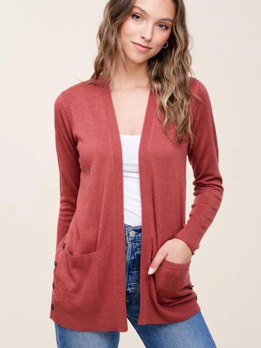 Mae Sweater Cardigan - Lt. Rust