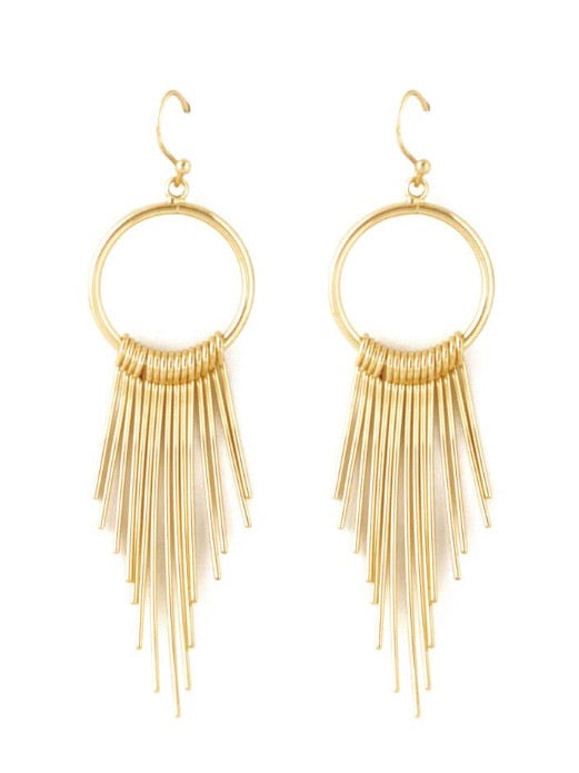 Graduating Curve Earrings - Gold