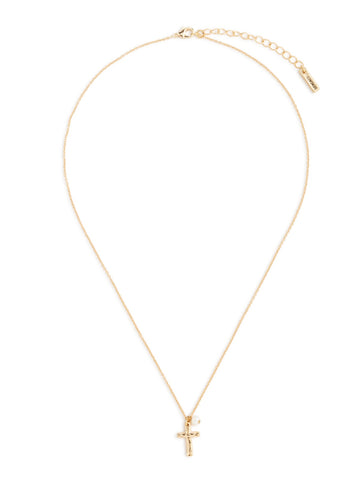 Wrapped in Prayer Dainty Cross Necklace - Gold