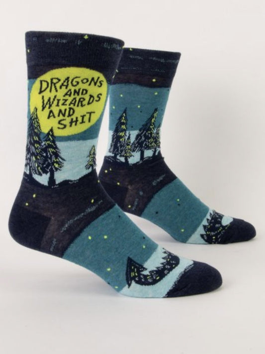 Men’s Dragons and Wizards and S**t Crew Socks