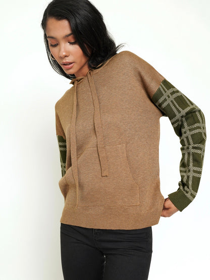 Mariam Plaid SV Hoodie - Brown