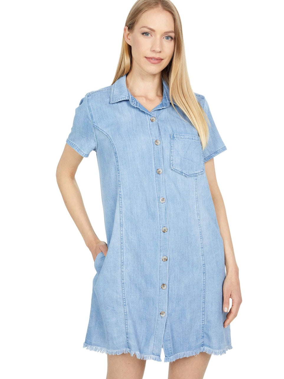 Vittoria Shirt Dress - Light Wash