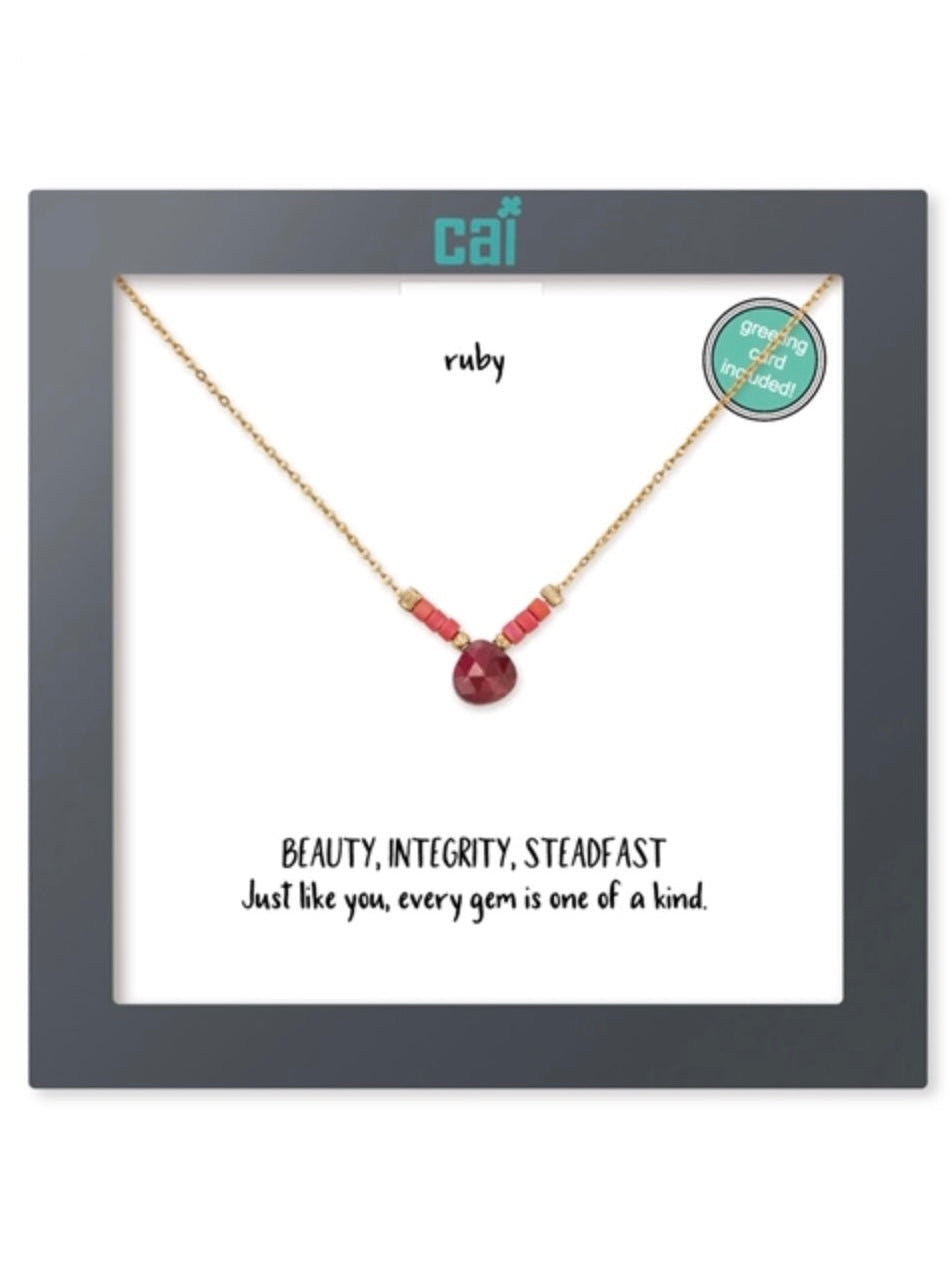 Gold Ruby Little Moments Gemstone Necklace