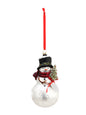 Merry Snowman Blown Glass Ornament