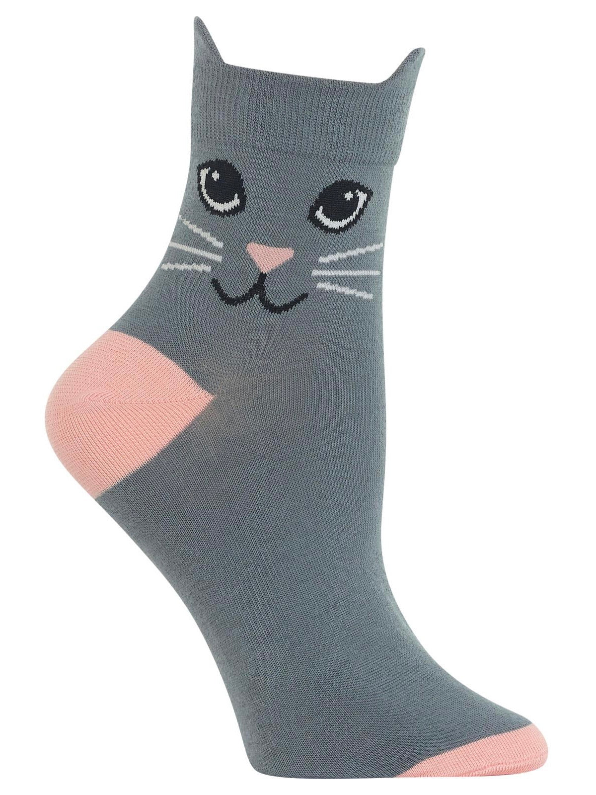 Women’s Cat Ears Anklet Socks Gray