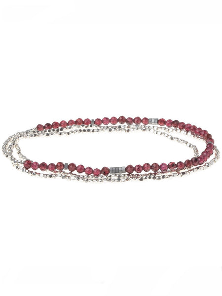 Delicate Stone Garnet - Stone of Health Wrap Bracelet/Necklace