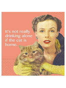 The Cat Is Home Beverage Napkin