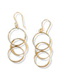 Brass Triple Circle Drop Earrings