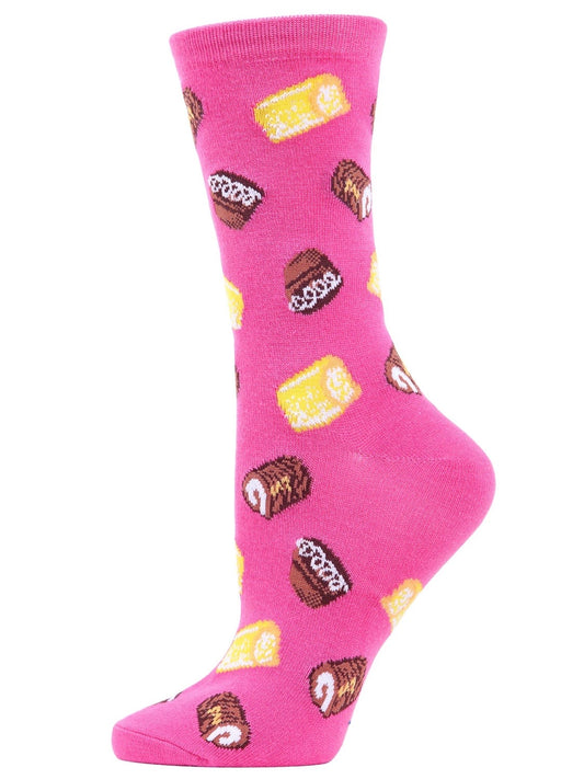 Women’s Sweets Bamboo Blend Crew Socks Carmine Rose