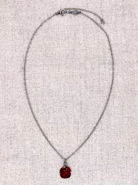 Anne Necklace - Silver with Scarlet