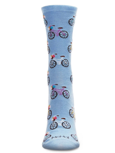 Women’s Bicycles Bamboo Blend Crew Socks Light Blue