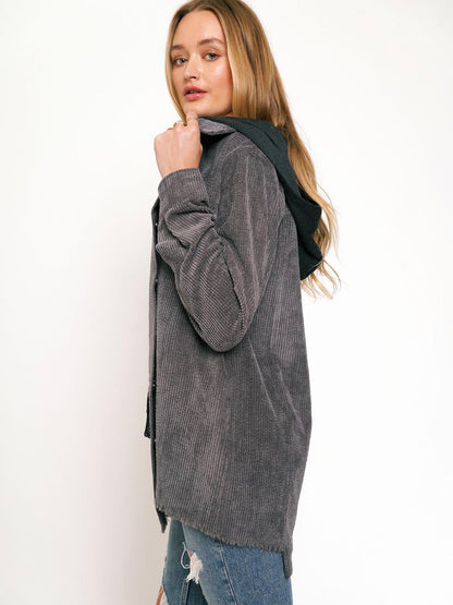 Antonella Corduroy Jacket - Charcoal