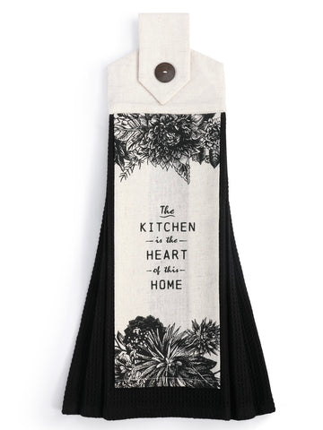 Heart of the Home Button Loop Tea Towel
