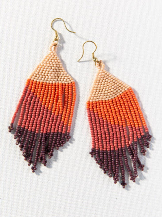 Pink Ombre Fringe Earrings