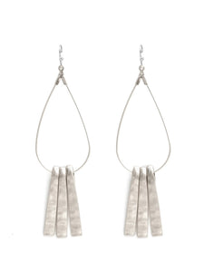 Tripe Bar Earrings - Silver