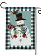 Holly Snowman Garden Flag (Flag Stand Sold Separately)