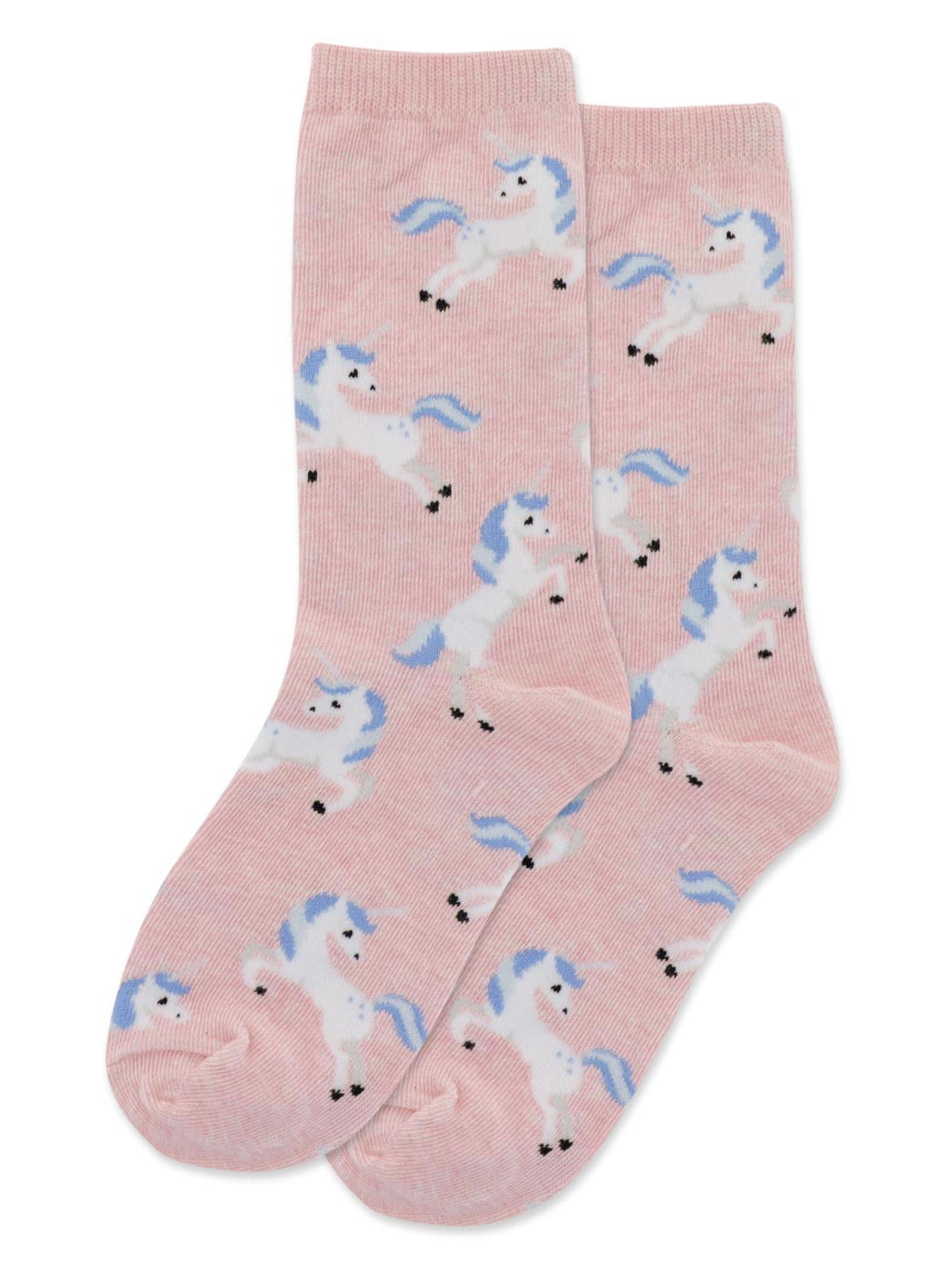 Kid’s Unicorn Crew Socks Pink Heather