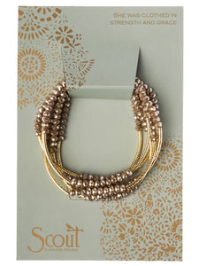 Oyster/Gold Scout Wrap Bracelet/Necklace