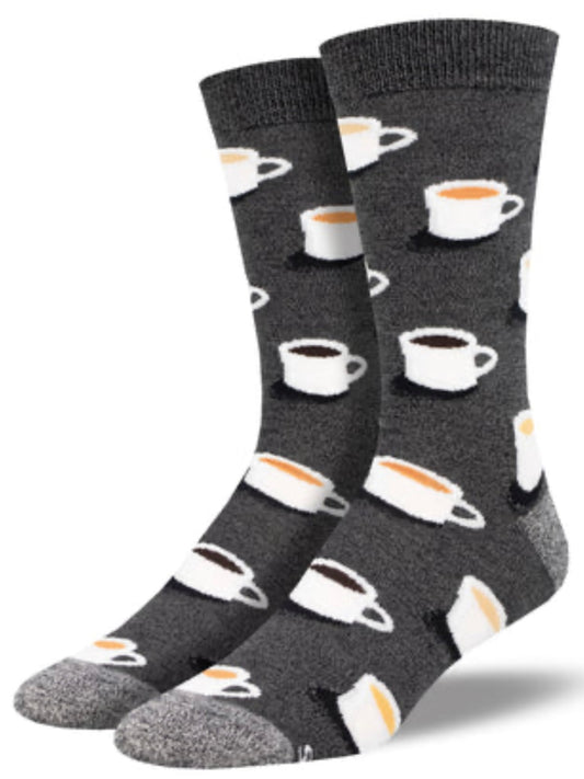 Men’s Bamboo Cup of Joe Socks Charcoal Heather