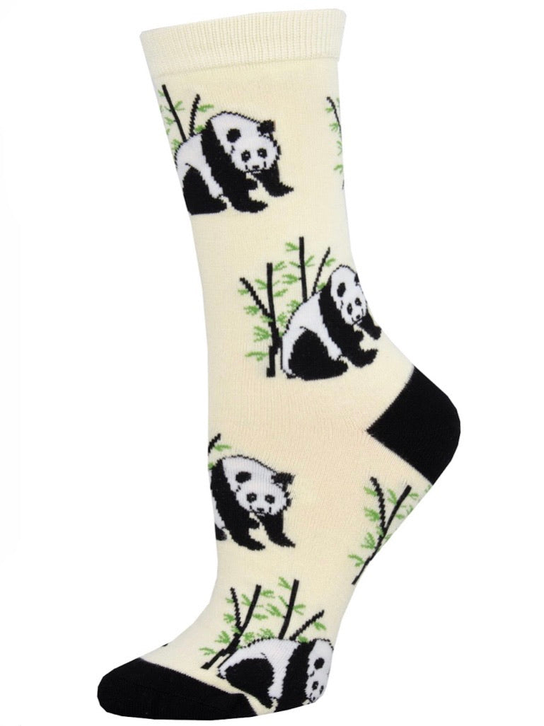 Women’s Bamboo Panda Bear Socks Ivory