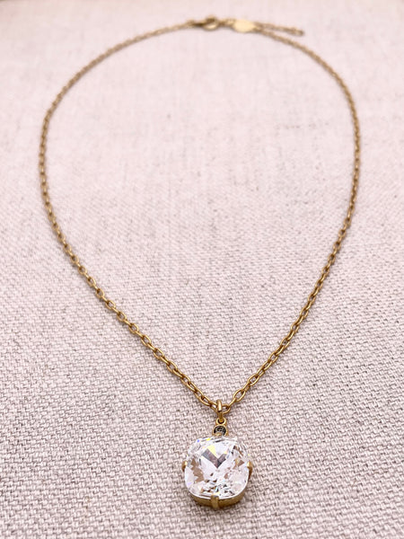 Anne Necklace - Gold with Crystal