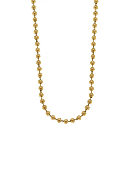 Juni Long Ball Chain Necklace in Matte Gold