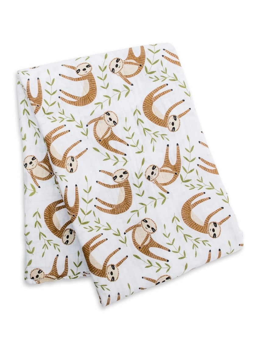 Modern Sloth Swaddling Blanket